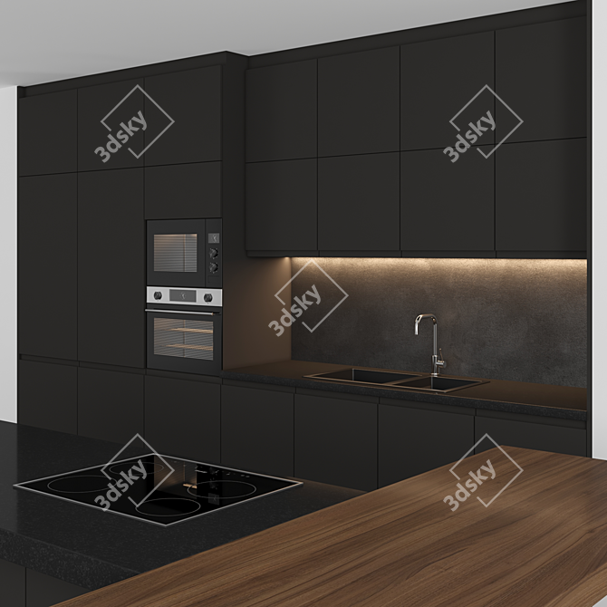 Modern Island Kitchen: Stylish and Functional 3D model image 4