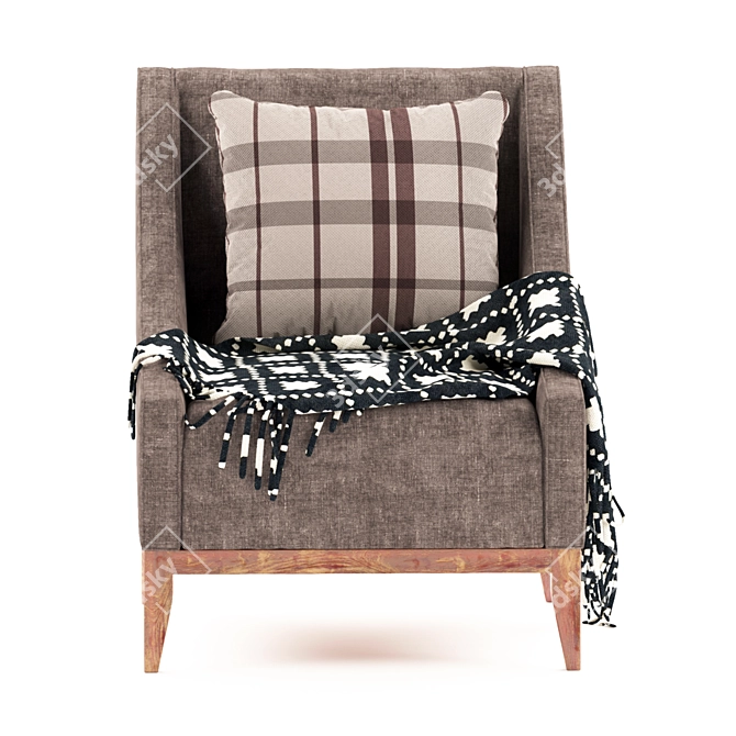 Contemporary Fabric Lounge Chair 3D model image 2