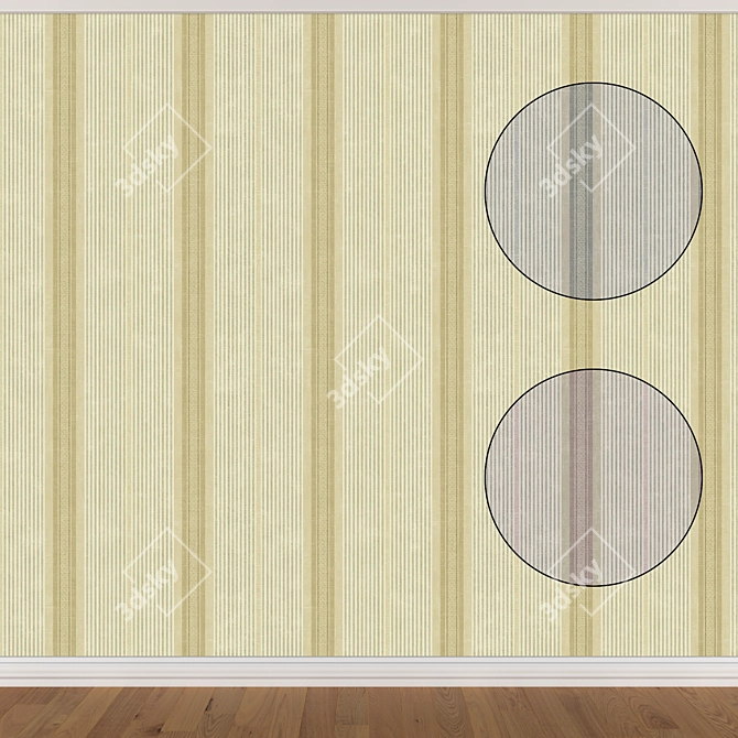 Seamless Wallpaper Set in 3 Colors 3D model image 1