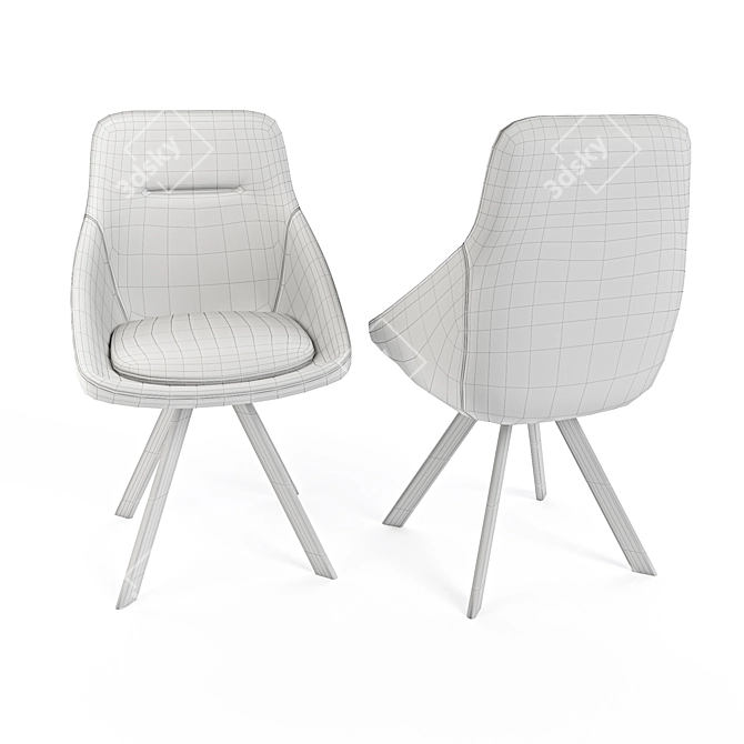 Modern Upholstered Byron Chair 3D model image 3