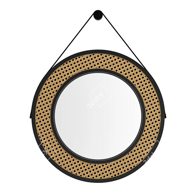 Sola Mirror: Minimalist Black Ash Frame 3D model image 1