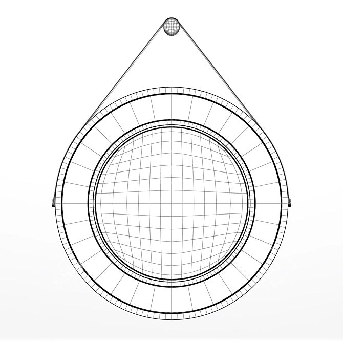 Sola Mirror: Minimalist Black Ash Frame 3D model image 2