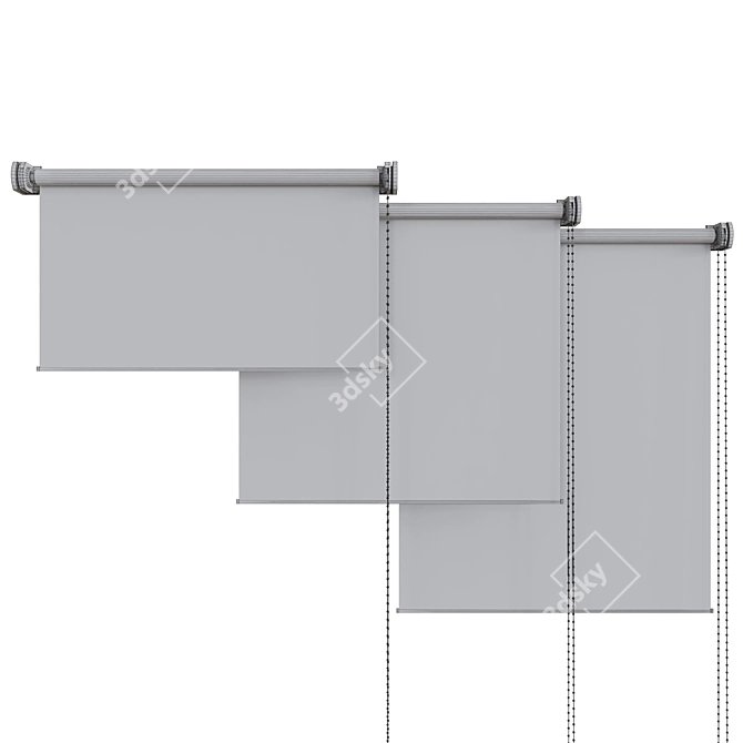 Adjustable Roller Blinds: Transparent and Blackout Options 3D model image 3