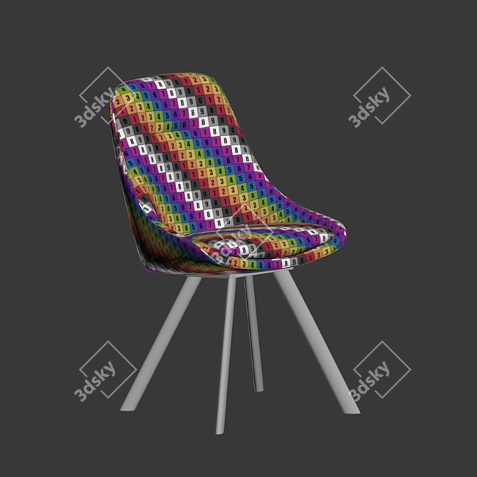 Luxurious Velvet Swivel Dining Chair 3D model image 5