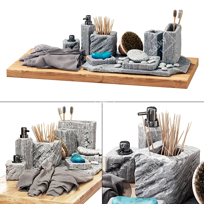 Stone Soap: Bathroom Decor #3 3D model image 2