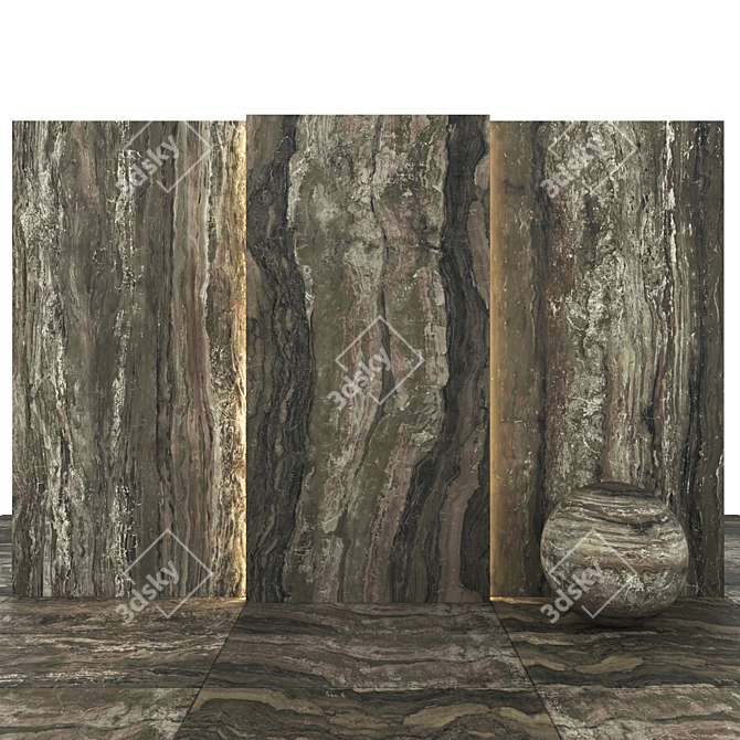 Brown Marble Texture Pack 3D model image 1