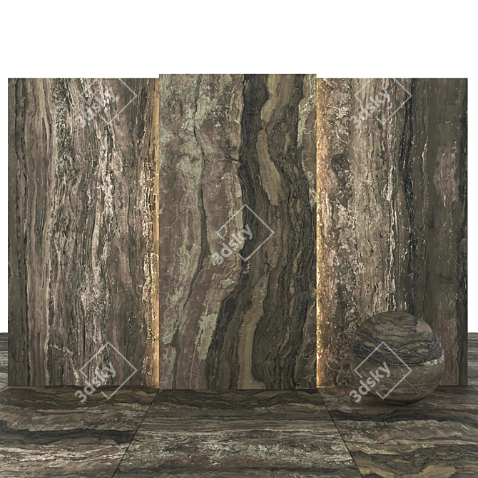 Brown Marble Texture Pack 3D model image 2
