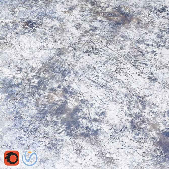 Snow Ground Material: Seamless, High-quality 3D Texture 3D model image 1