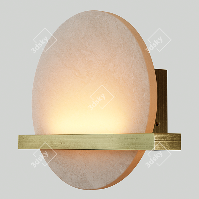 RIKEN LED Wall Lamp: Elegant Marble Disc 3D model image 1