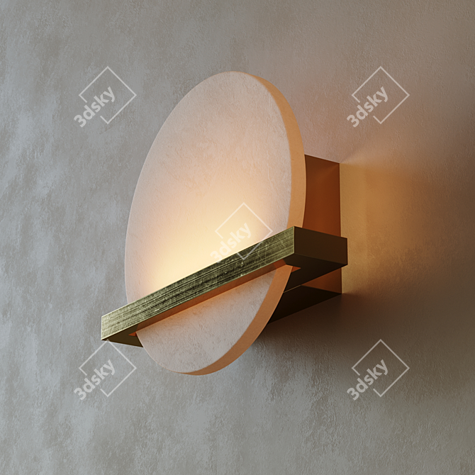 RIKEN LED Wall Lamp: Elegant Marble Disc 3D model image 3