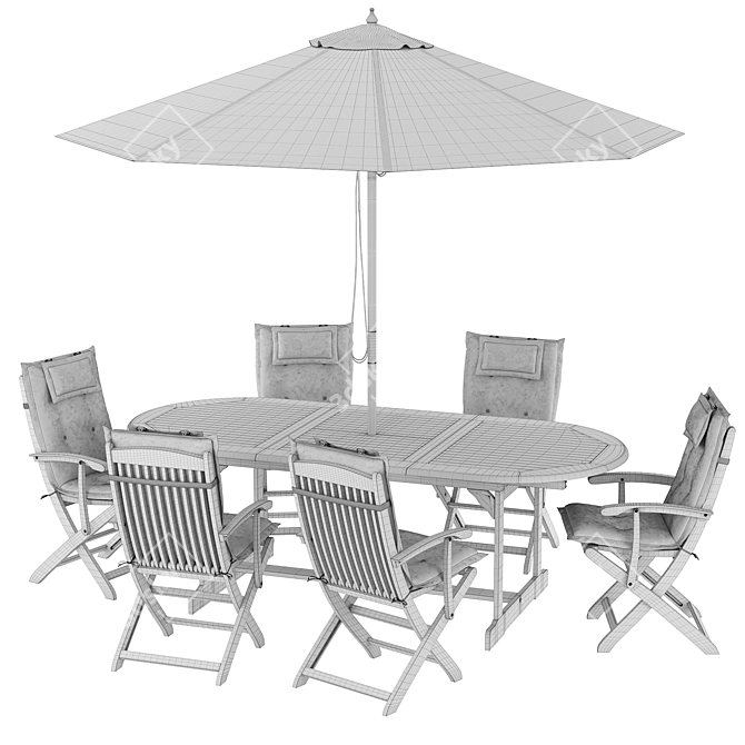 Garden Oasis Deluxe Dining Set 3D model image 5