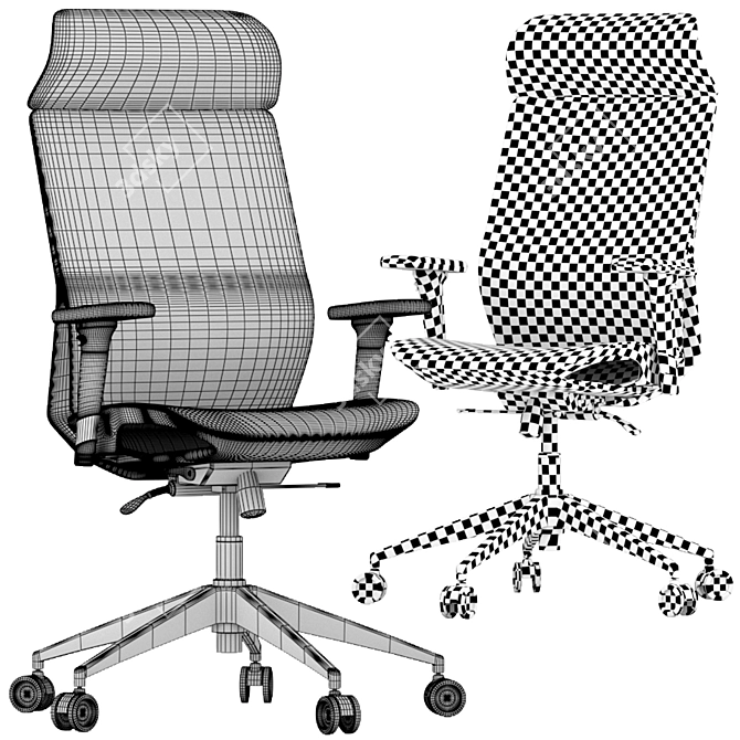 ErgoMesh Office Chair: Multicolor Netting, 3D Design 3D model image 5