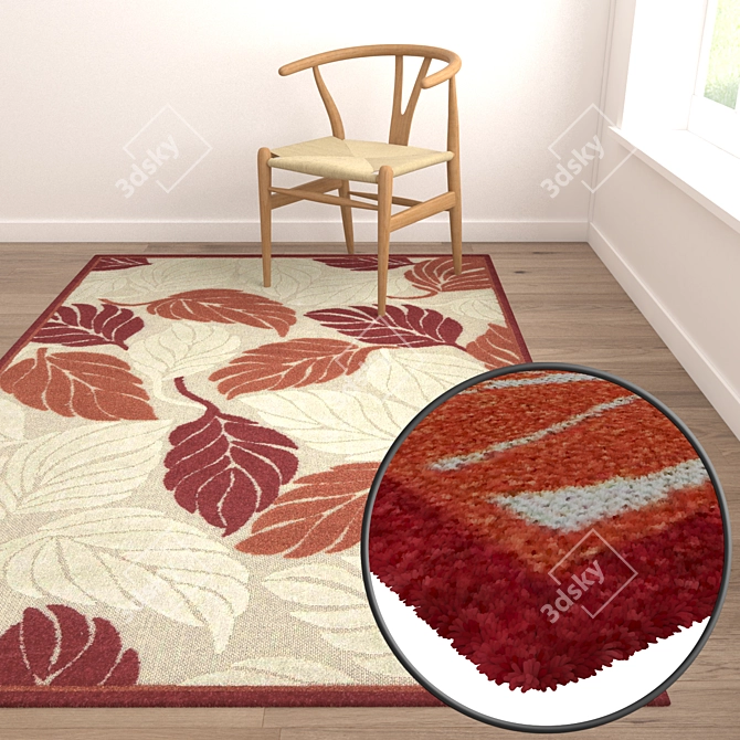 1976 Vintage Carpets Set: High-Quality Textures 3D model image 5