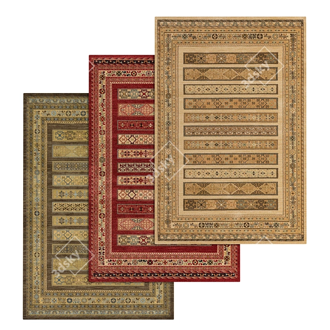 1977 Carpets Set: High-quality Textures for Close and Distant Shots 3D model image 1