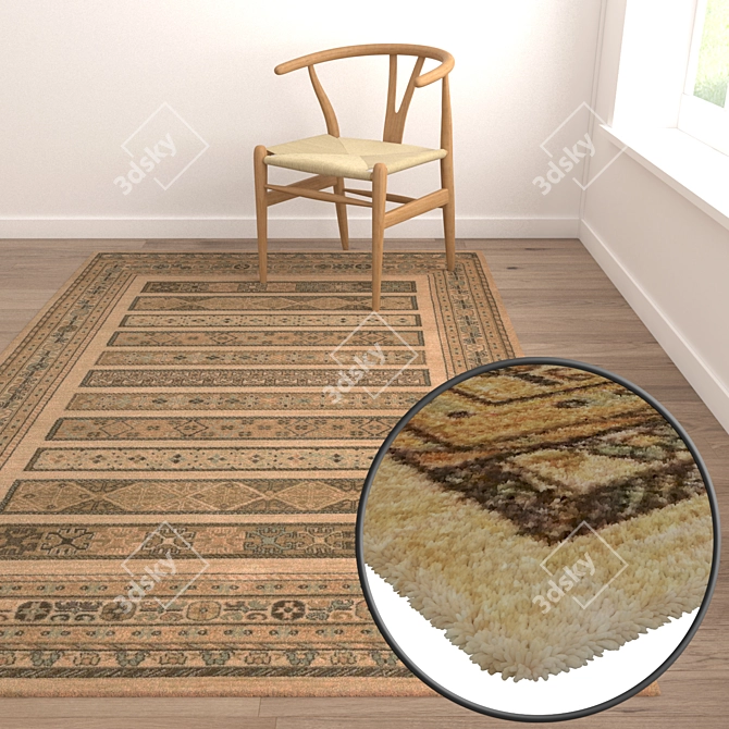 1977 Carpets Set: High-quality Textures for Close and Distant Shots 3D model image 5