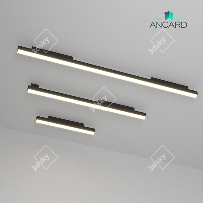 Sleek Magnetic Track Lamp 3D model image 2