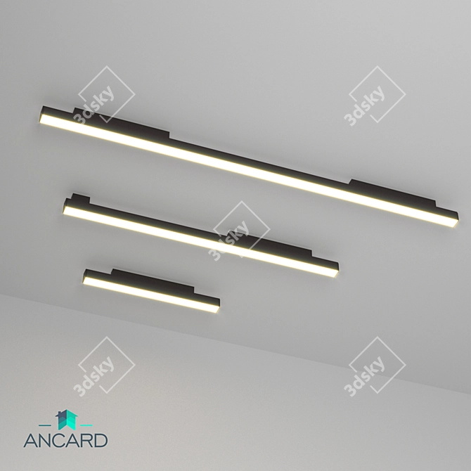 Sleek Magnetic Track Lamp 3D model image 4