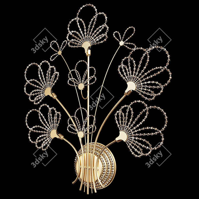 Golden Butterfly Crystal Wall Light 3D model image 2