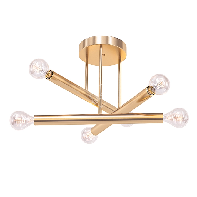 Spike: Asymmetric Tube Chandelier 3D model image 1