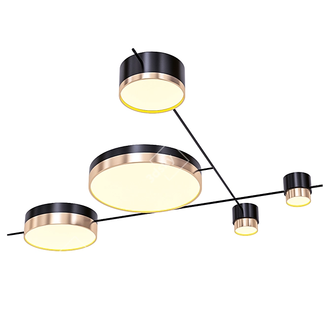 Modern Flat Cylinder Ceiling Lights 3D model image 1