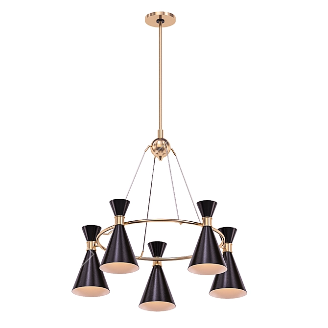 Golden Honey Cone Chandelier 3D model image 1