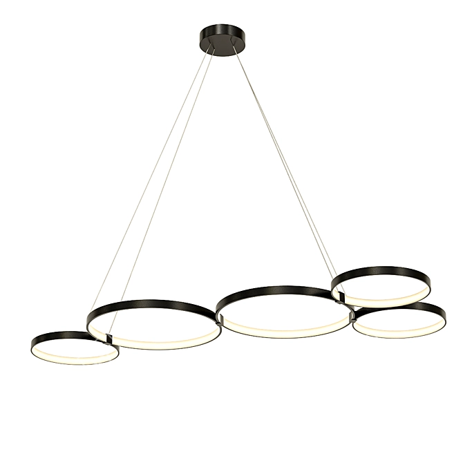 Sleek Black LED Chandelier: Capella 3D model image 1