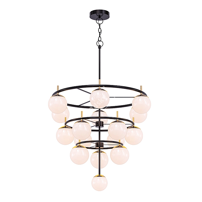 Alluria Weathered Black Chandelier 3D model image 1