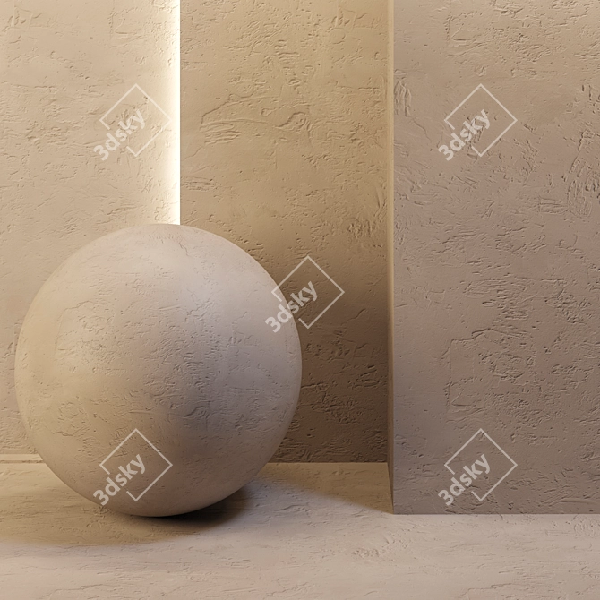 4K Seamless Decorative Plaster 3D model image 1