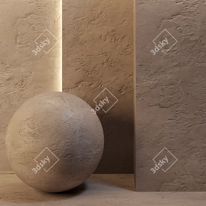 4K Seamless Decorative Plaster 3D model image 2