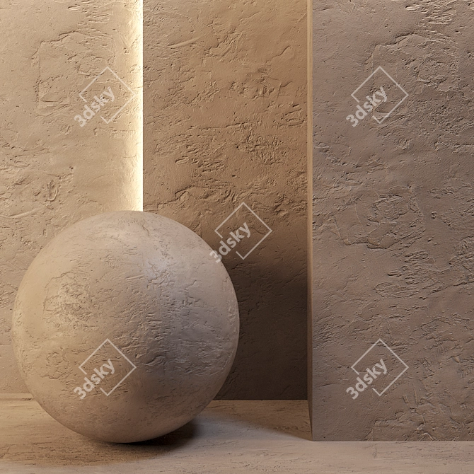 4K Seamless Decorative Plaster 3D model image 3