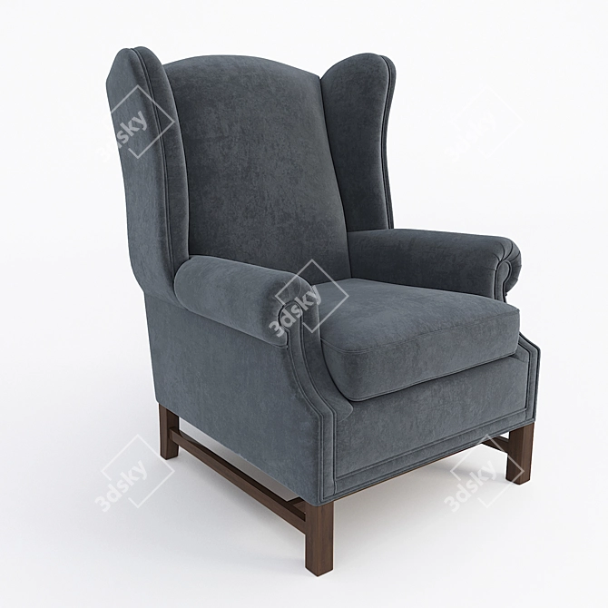 Elegant Cannes Armchair 3D model image 8