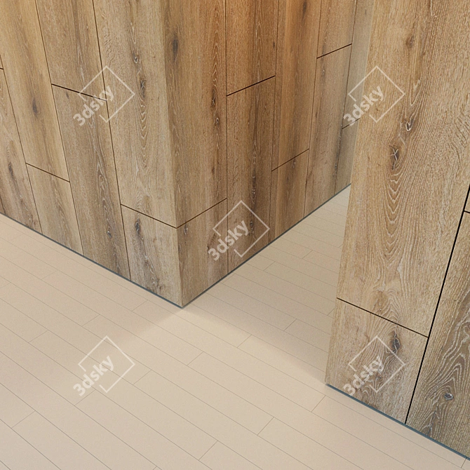 Title: Wooden 3D Corner Panel 3D model image 3