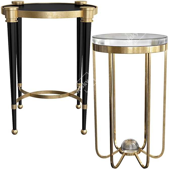 Elegant Allura & Thora Accent Tables Set 3D model image 1