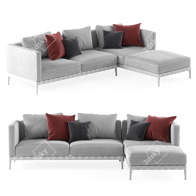 Modern White Sofa by Flexform 3D model image 1