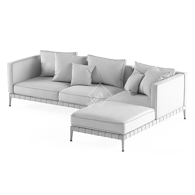 Modern White Sofa by Flexform 3D model image 3