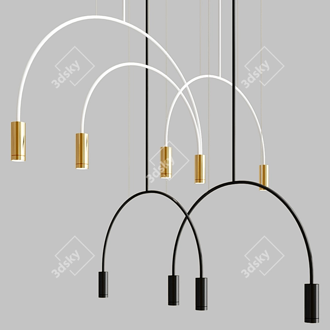 Modern Metal Suspension Lights 3D model image 4