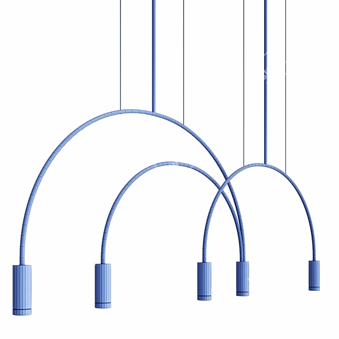 Modern Metal Suspension Lights 3D model image 5