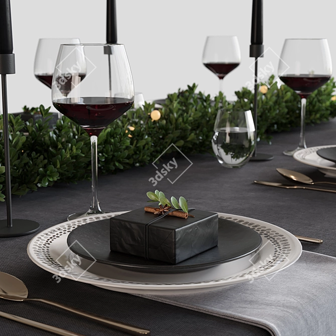 Modern Table Set: Multi-sub Material, UVW-Mapped, Corona/V-Ray Compatible 3D model image 3