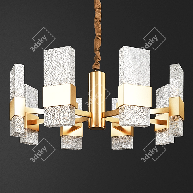 Elegant Brass Modern Fixture 3D model image 1