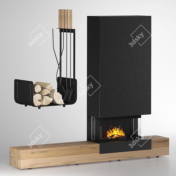 Creameng Shiloh Fireplace: Elegant and Spacious 3D model image 2