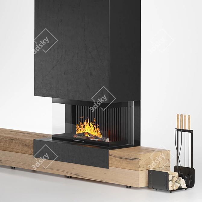 Creameng Shiloh Fireplace: Elegant and Spacious 3D model image 4