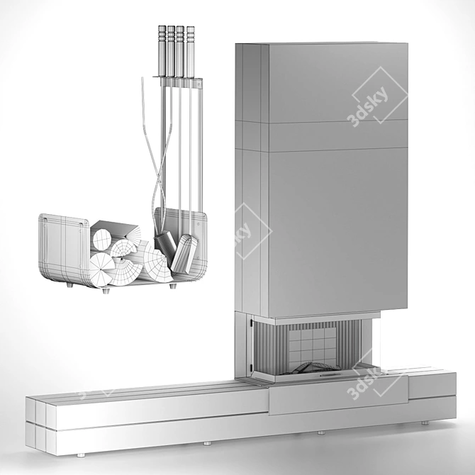 Creameng Shiloh Fireplace: Elegant and Spacious 3D model image 5