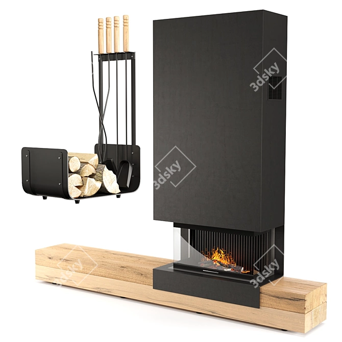 Creameng Shiloh Fireplace: Elegant and Spacious 3D model image 6