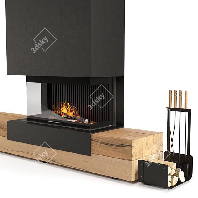 Creameng Shiloh Fireplace: Elegant and Spacious 3D model image 8