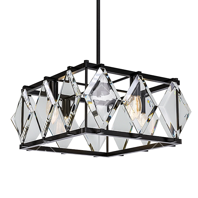 Elegant Diamond Glass Lighting 3D model image 1