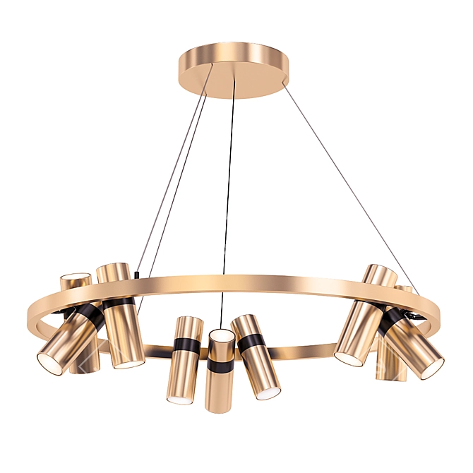 Modern Round Metal Light Fixture 3D model image 1