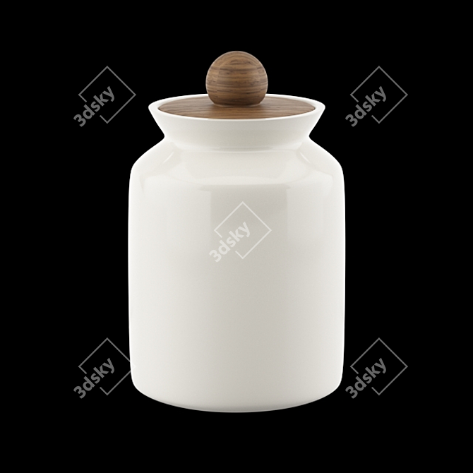 Airtight Glass & Ceramic Jar 3D model image 2