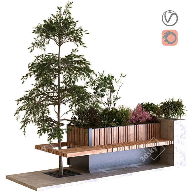 Compact Tree Box Set 021 3D model image 1