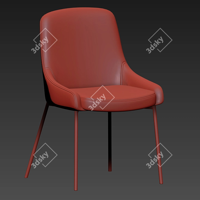 Luxury Upholstered Dining Chair 3D model image 3