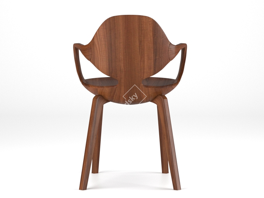 Elegant Clad Chair: Modern Design 3D model image 4